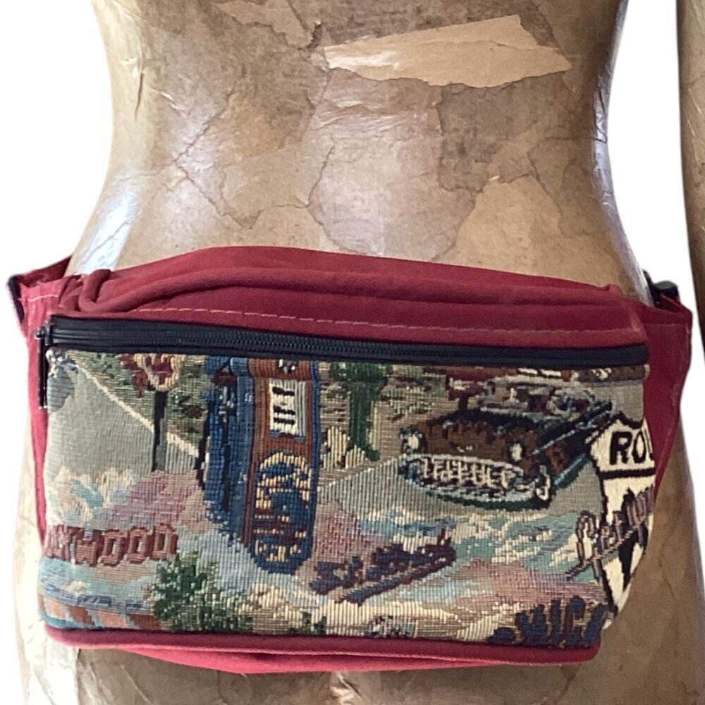 Hollywood Route 66 Tapestry Fanny Pack Belt‎ Bag #46J